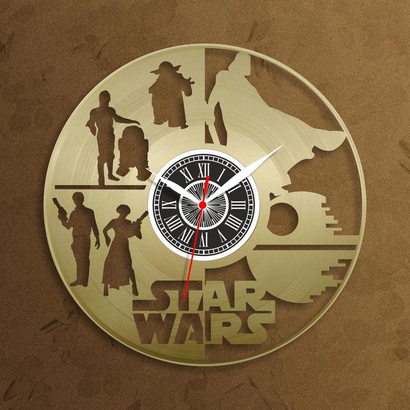 Золотые часы часы с винила звездные войны декор в комнату star wars ...
