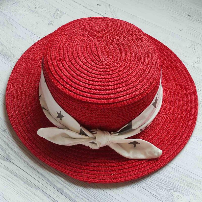 Детская шляпка соломенная с цветной лентой №10 — цена 275 грн в ...