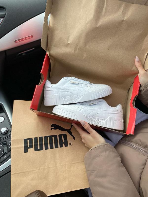 Женские кроссовки puma cali white кожаные белые пума на весну air force ...