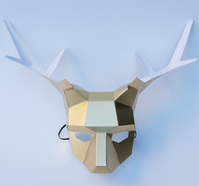 Маска олень papercraft золото — ціна 180 грн у каталозі Все для свята ...