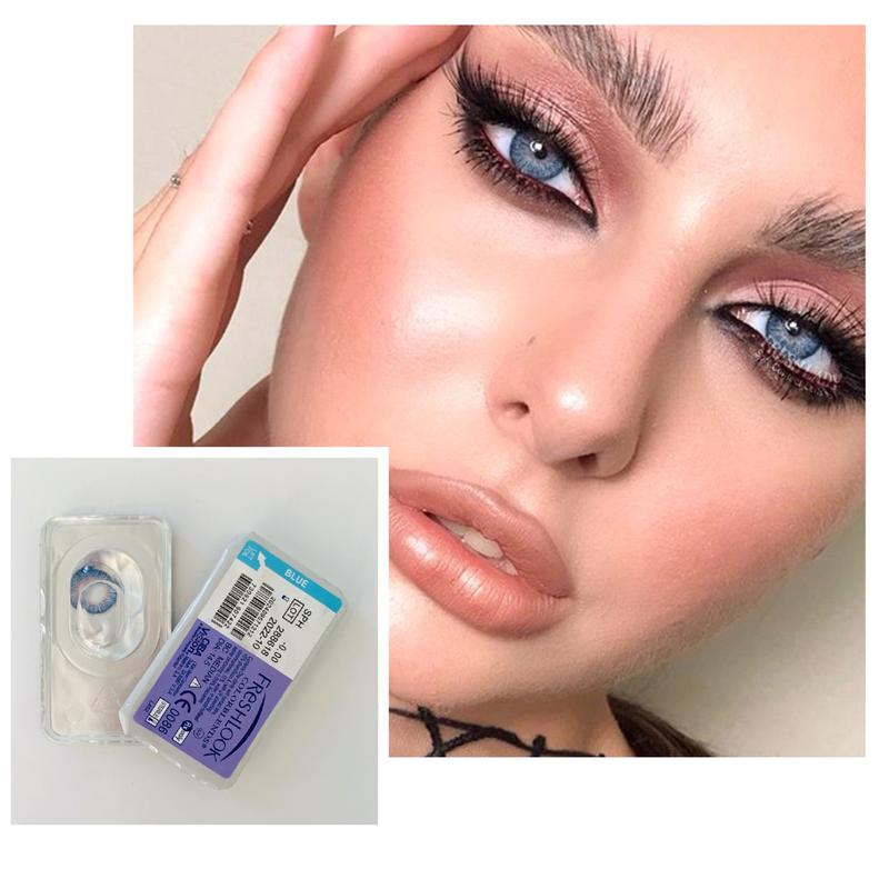 Линзы контактные для глаз цветные натуральные голубые fresh look — цена ...