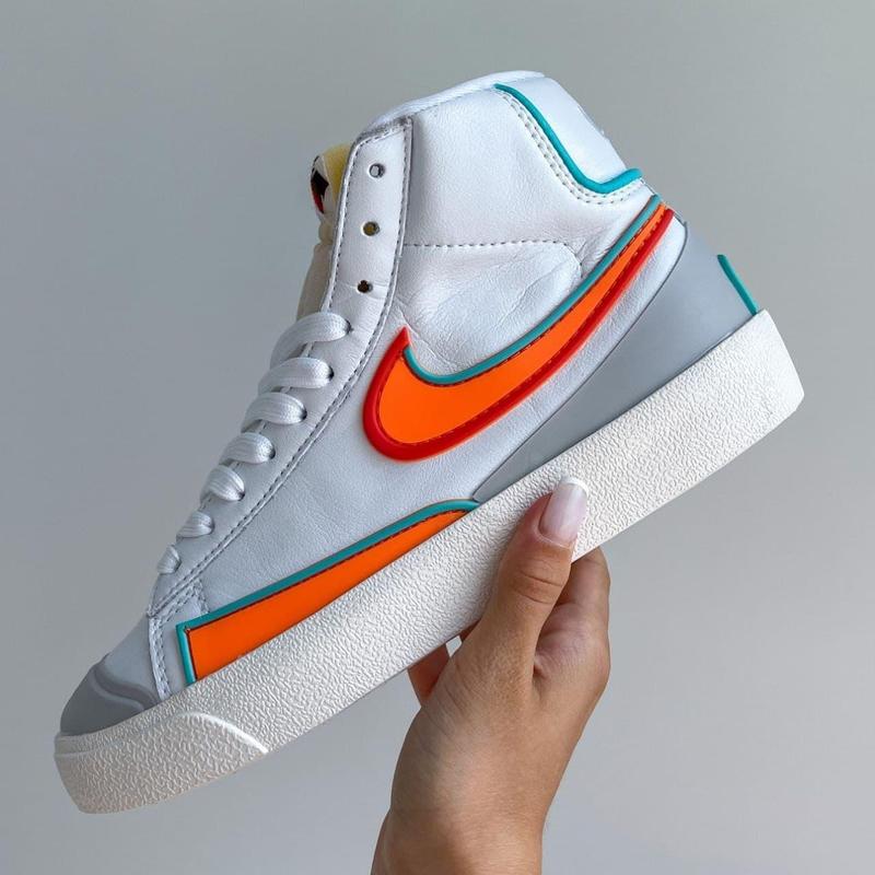 Женские кроссовки nike blazer mid '77 white grey orange | кеды найк ...