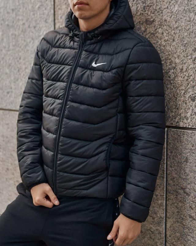 Черная куртка nike | короткая мужская весняная куртка найк — цена 1195 ...