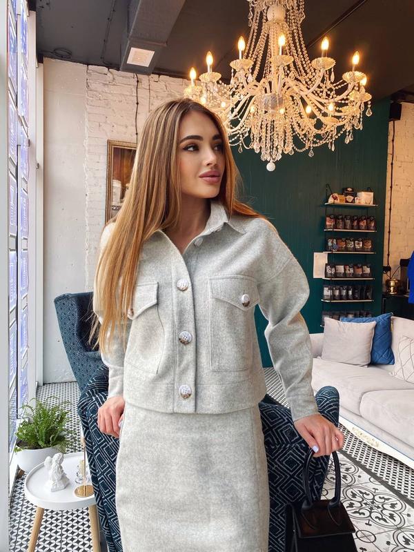 Костюм женский с юбкой трендовый кашемировый костюм — цена 1350 грн в ...