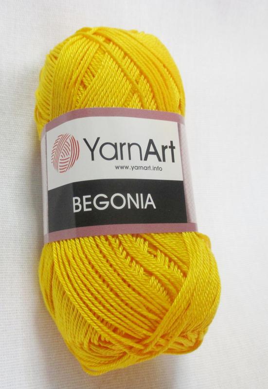 Пряжа бегонія begonia yarnart 100% бавовна жовта №5307 нитки бавовняні ...