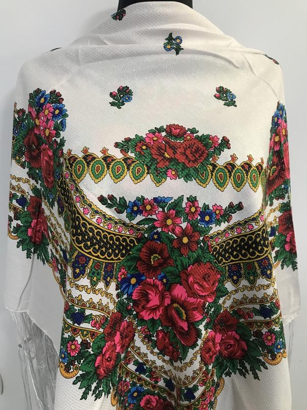 Платок терновый с люрексом и бахромой в украинском стиле 2 — цена 752 ...