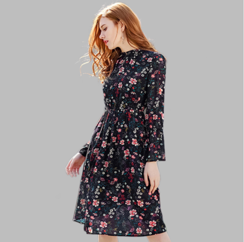 Платье Цветочный Принт Фото