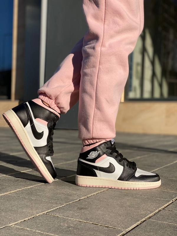 Nike air jordan retro 1 black pink новинка женские высок е кроссовки ...
