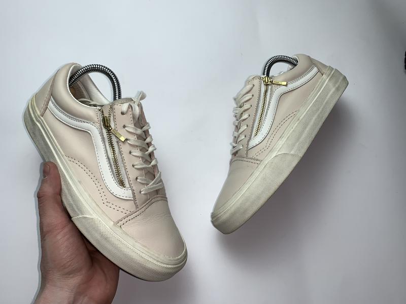 Жіночі кеди vans шкіряні мерехтливої рожевого кольору вансы кросівки ...