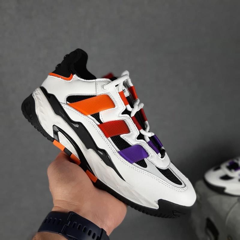 Мужские весенние белые с черным кроссовки adidas niteball модные летние ...