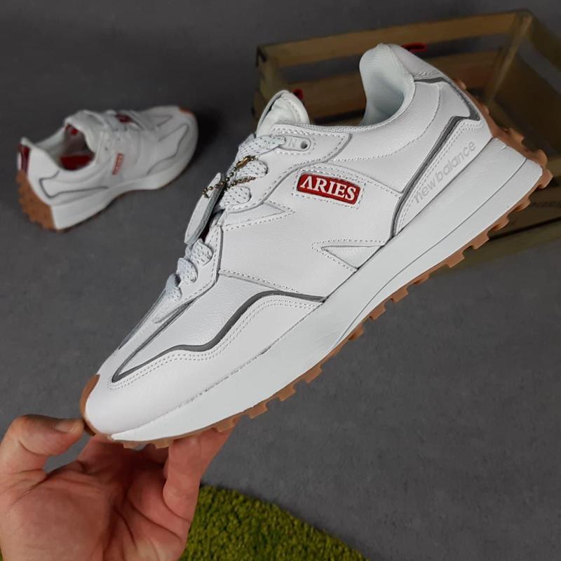 Мужские весенние белые кроссовки new balance 327 кожаные летние ...
