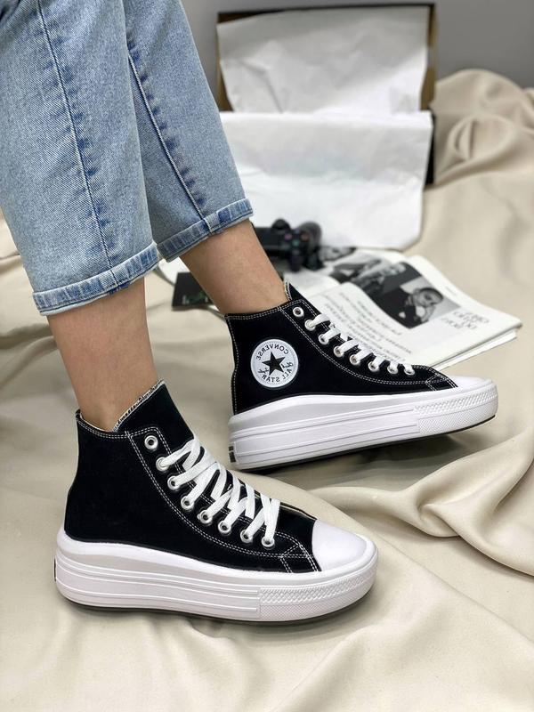 Converse chuck taylor move high top трендовые массивные черные кеды на ...