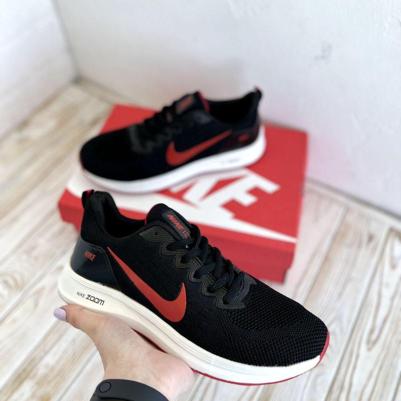 Мужские черные с красным кроссовки nike air zoom легкие летние кросовки ...