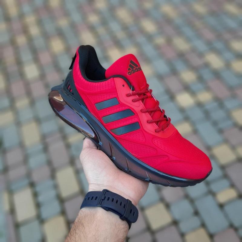 Мужские летние кроссовки adidas красные с черным модные весение ...