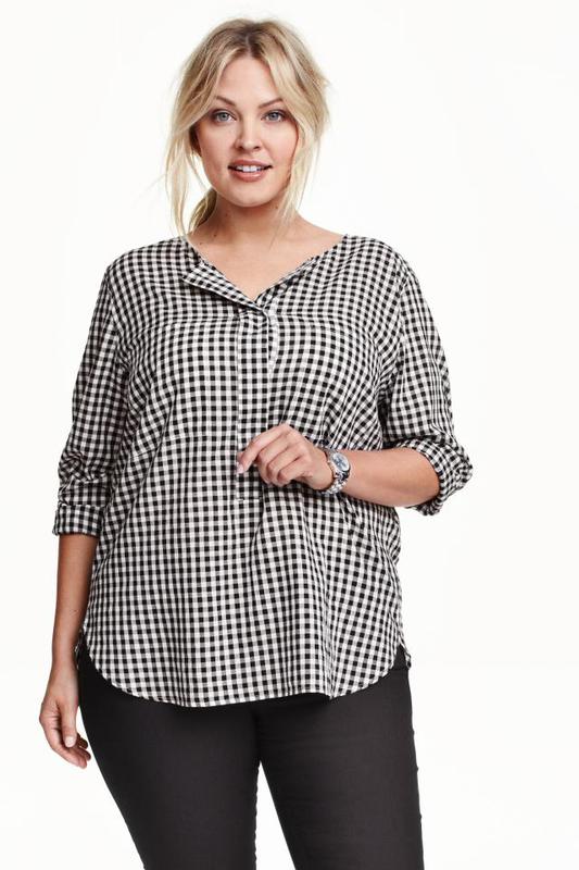 Wow sale !-30%! хлопковая блуза в клетку h&m plus size H&M, цена - 330 грн,  #12845705, купить по доступной цене | Украина - Шафа