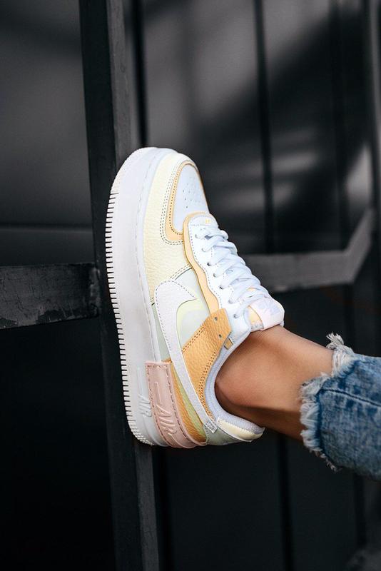 nike air force 1 shadow tonal cream and orange trainers