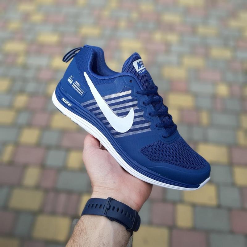 Мужские летние кроссовки nike flykit racer utility синие модные весение ...