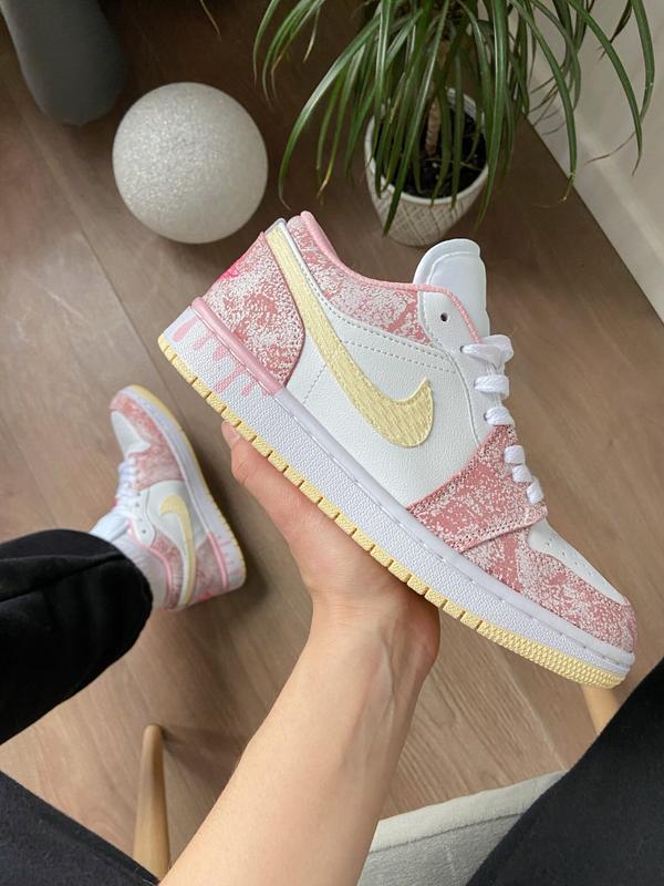Nike air jordan 1 low paint drip женские кроссовки найк аир джордан