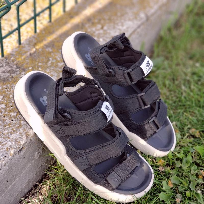 Сандали мужские new balance black/white "черно-белые" (босоножки) нью ...