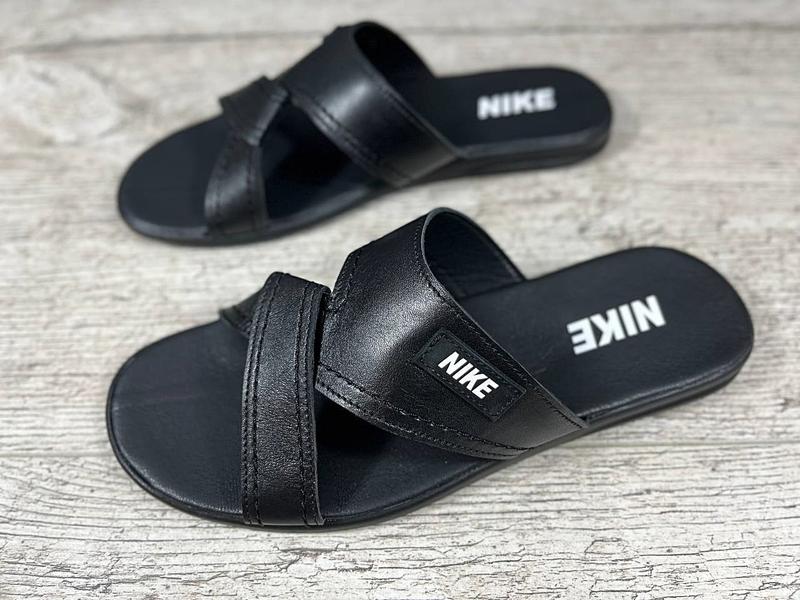 Чоловічі шкіряні шльопанці nike / мужские кожаные шлёпанцы найк — цена ...