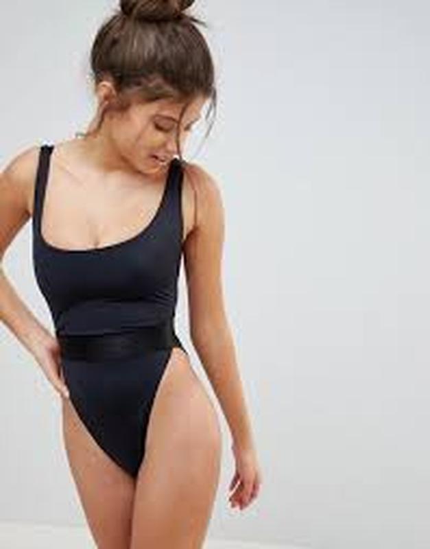 asos high leg elastic waist swimsuit