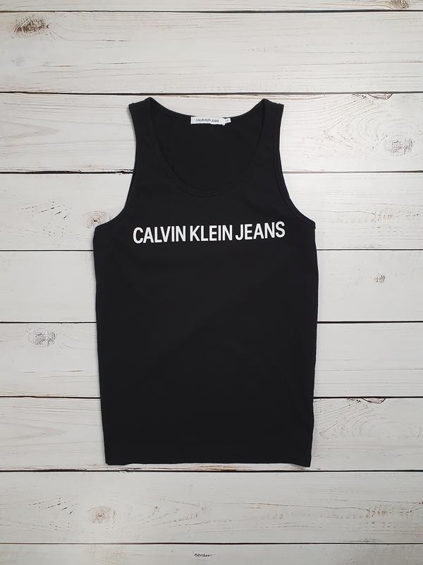 Мужская коттоновая черная майка calvin klein кельвин кляйн оригинал ...