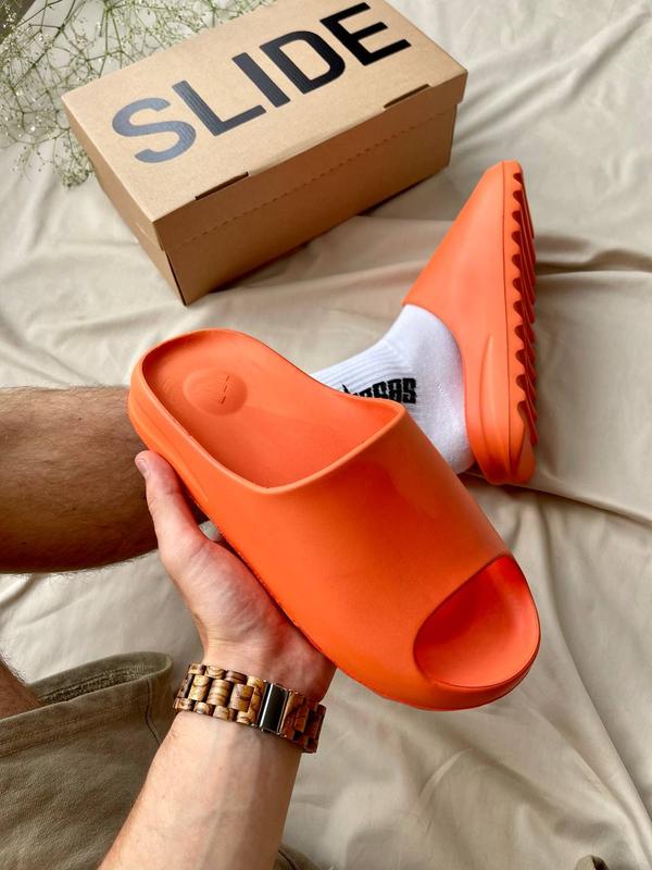 Тапки тапочки yeezy slide 'orange' шлепки — цена 1576 грн в