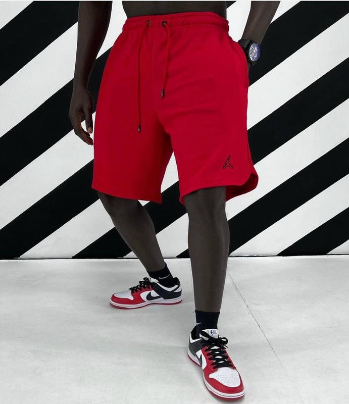 Топовые мужские трикотажные шорты jordan красные шорты червоні шорти ...