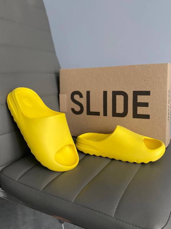 Жовті шльопанці адідас ізі слайд adidas yeezy slide yellow женские