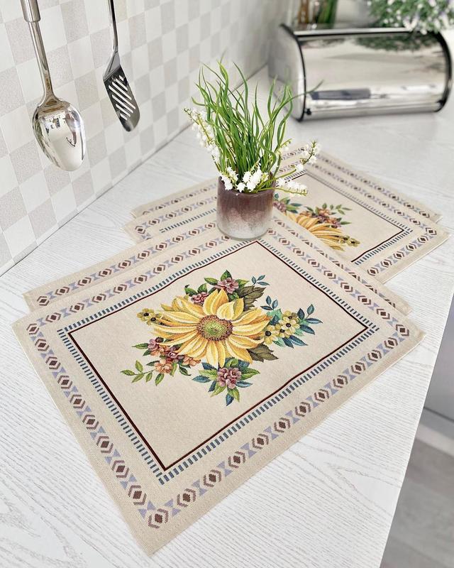 Салфетка сервировочная под тарелку гобеленовая limaso , прямоугольная ...