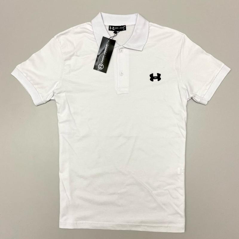 Мужская футболка поло under armour (андер армор), белая — цена 650 грн ...