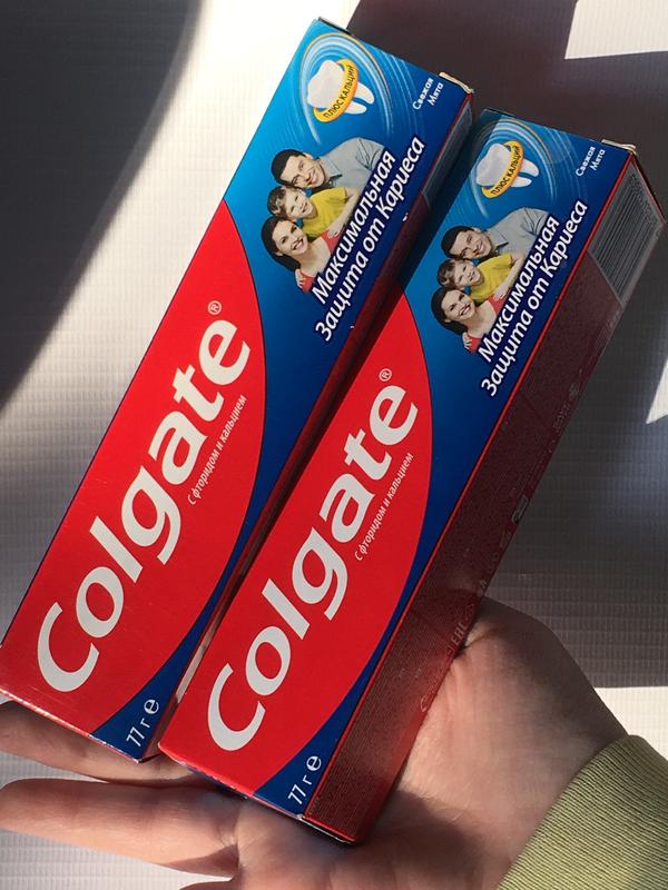 Зубная паста colgate свежесть и мята с фтором кальцием максимальная ...