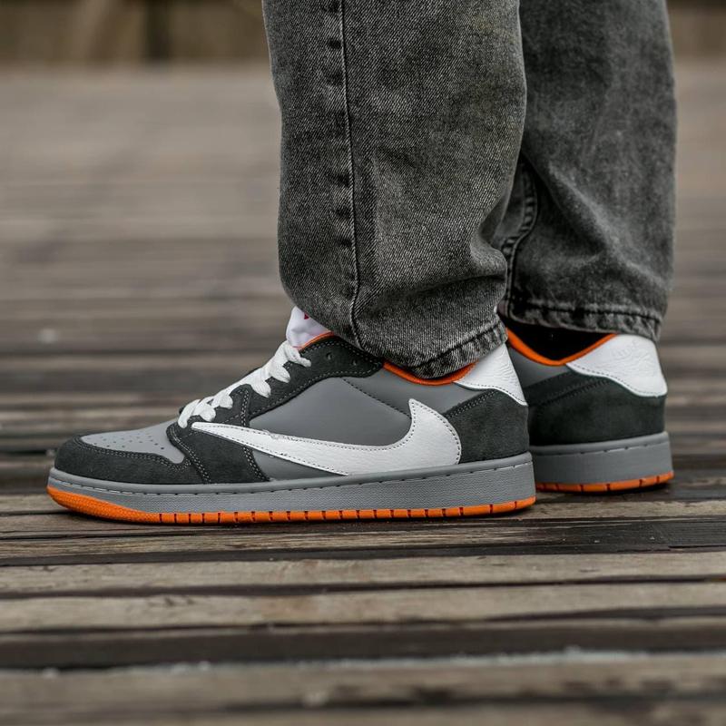 Мужские кроссовки nike air jordan 1 retro low x travis scott (найк аир ...