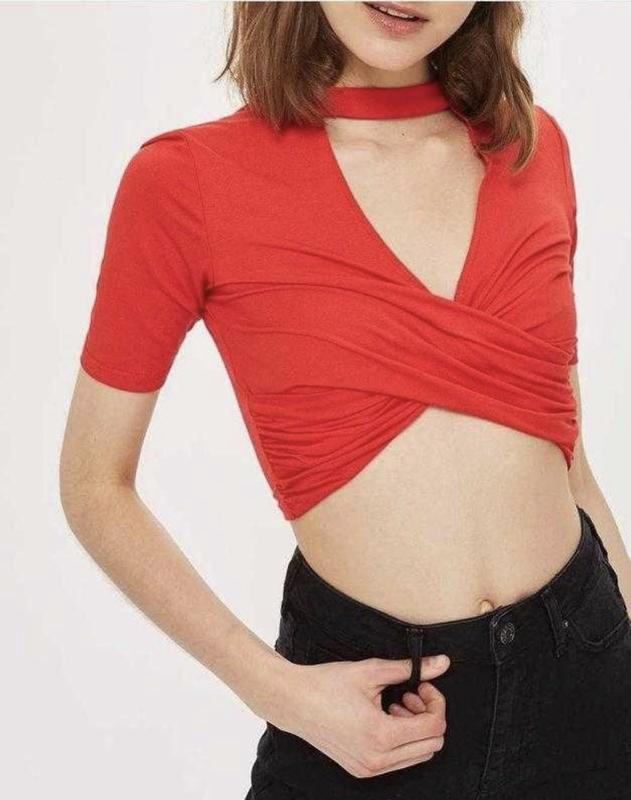 Червоний топ з чокером topshop — ціна 75 грн у каталозі Топи Купити ...