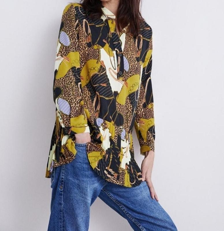 Стильная блузка,блуза плиссе zara (в стиле версаче) m/l — цена 265 грн ...