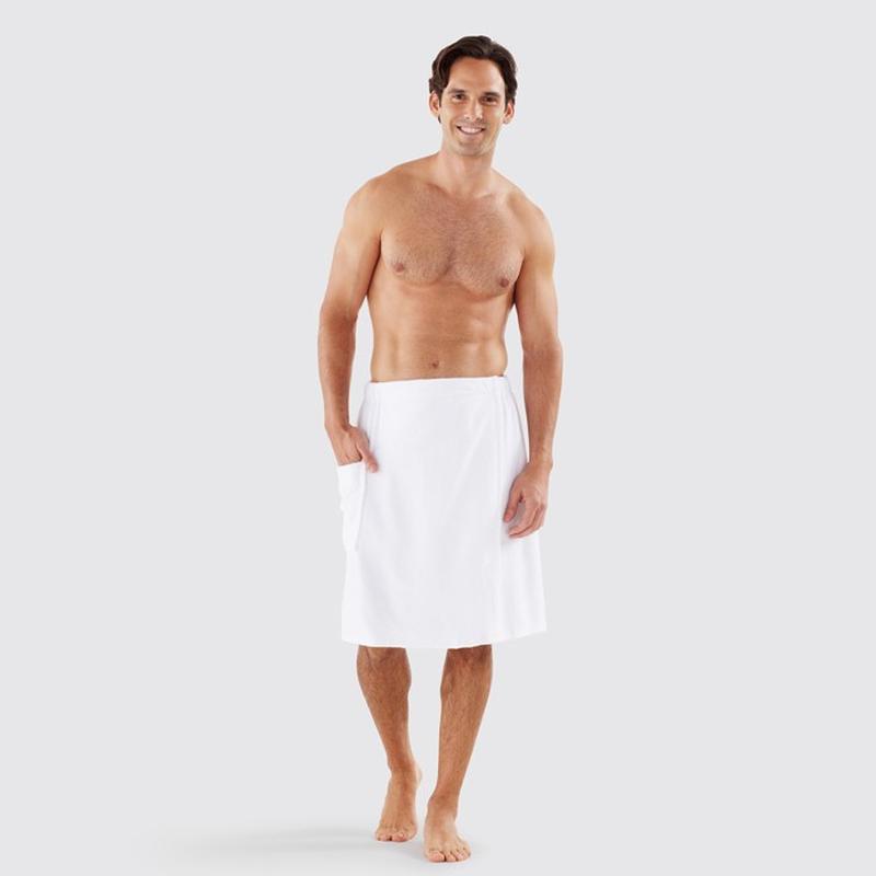 Вафельное парео мужское на липучке luxyart, размер универсальный, белый ...