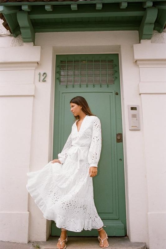Zara white cheap dress maxi