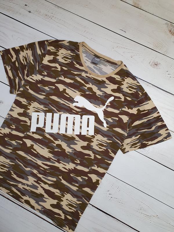 Чоловіча коттоновая футболка puma пума оригінал (мілітарі / хакі ...