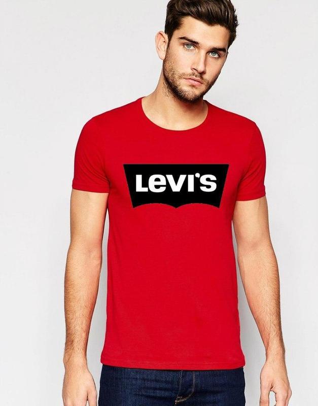 Футболка мужская красная levis левис (большой принт) (реплика) — цена ...