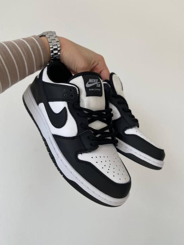 Жіночі шкіряні кросівки nike sb dunk low black white чорно-білі — ціна ...