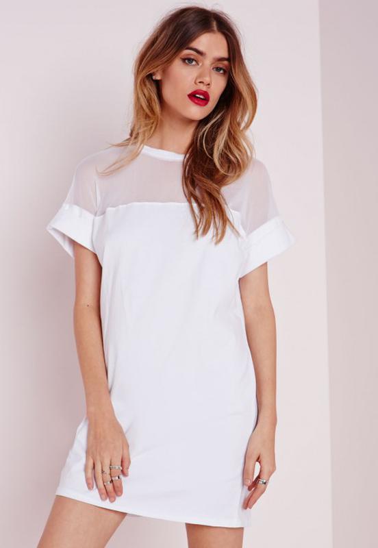 Платье футболка белое