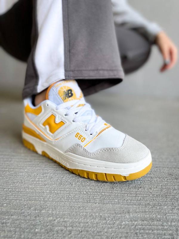 💛new balance 550 white yellow💛кроссовки нью баланс жёлтые, кросівки нью ...