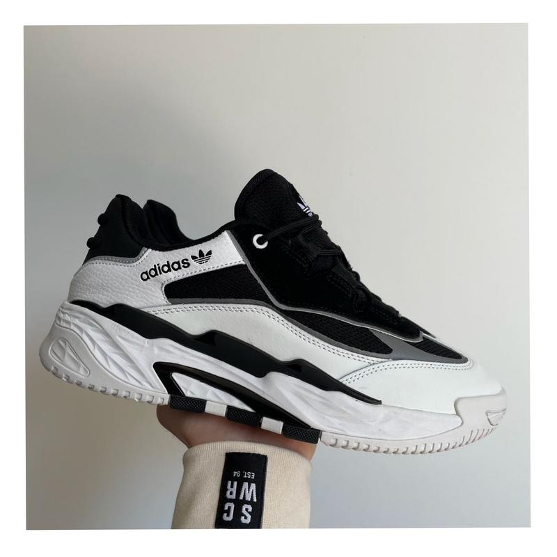 Кроссовки топ мужские в стиле adidas niteball white/black бело-черные ...