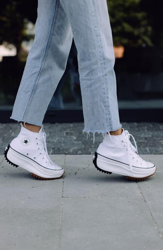 Жіночі кросівки converse run star hike hi white black gum / женские ...