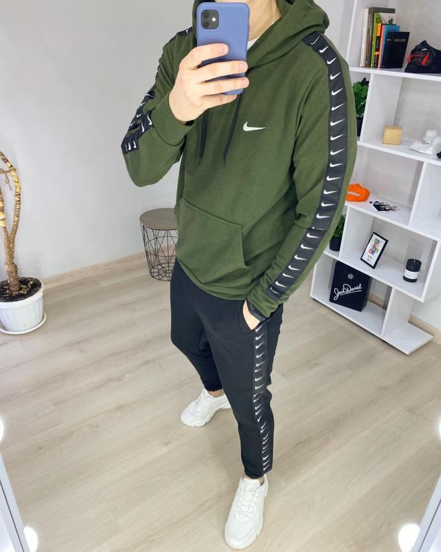 Чоловіча худі найк хакі з капюшоном кенгуру кофта nike — цена 775 грн в ...