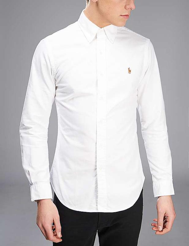 ralph lauren slim fit oxford shirt white
