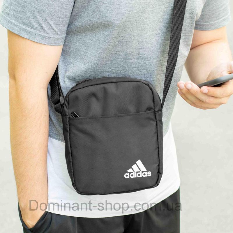 Спортивная сумка барсетка через плечо adidas turn черная тканевая ...