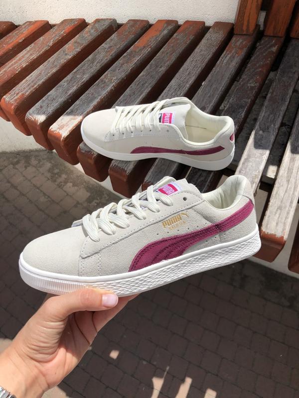 Puma suede grey violet сірі кросівки пума суед женские серые кроссовки ...