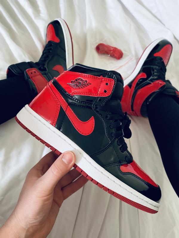 Nike air jordan 1 high og patent bred жіночі лаковані високі яскраві ...