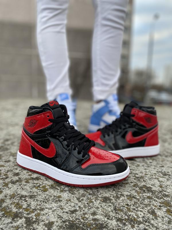 Nike air jordan 1 high og patent bred жіночі лаковані високі